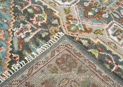5x8 Gray, Aqua, Slate Color Hand Knotted Oushak Wool Traditional Oriental Rug