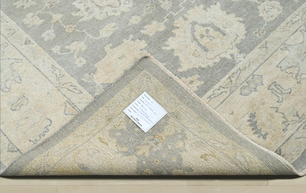 Multi Size Dark Gray Beige Muted Earth Tones Color Hand Knotted Turkish Oushak Wool Traditional Oriental Rug