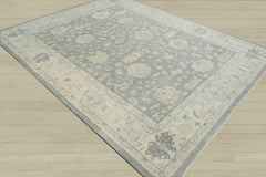 Multi Size Dark Gray Beige Muted Earth Tones Color Hand Knotted Turkish Oushak Wool Traditional Oriental Rug