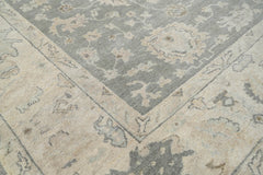 Multi Size Dark Gray Beige Muted Earth Tones Color Hand Knotted Turkish Oushak Wool Traditional Oriental Rug