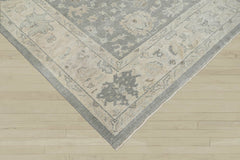 Multi Size Dark Gray Beige Muted Earth Tones Color Hand Knotted Turkish Oushak Wool Traditional Oriental Rug