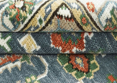 5x8 Slate, Ivory, Burnt Orange Go Color Hand Knotted Oushak Wool Oriental Rug