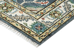 5x8 Slate, Ivory, Burnt Orange Go Color Hand Knotted Oushak Wool Oriental Rug