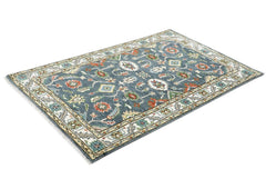 5x8 Slate, Ivory, Burnt Orange Go Color Hand Knotted Oushak Wool Oriental Rug