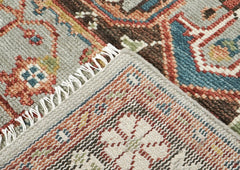 5x8 Mint, Teal, Brown Color Hand Knotted Oushak Wool Traditional Oriental Rug