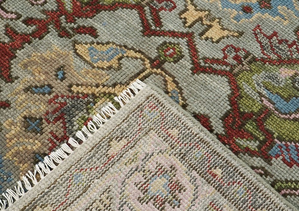 5x8 Moss, Gray, Rust Color Hand Knotted Oushak Wool Oriental Rug