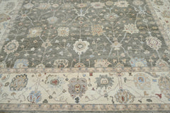 10x14 Gray, Beige, Muted Earth Tones Color Hand Knotted Oushak Wool Traditional Oriental Rug