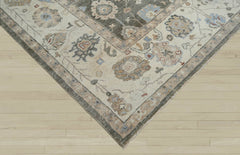 10x14 Gray, Beige, Muted Earth Tones Color Hand Knotted Oushak Wool Traditional Oriental Rug