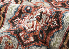 2'6x10 Gray, Rust, Ivory Color Hand Knotted Oushak Wool Traditional Oriental Rug