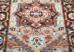 2'6x10 Gray, Rust, Ivory Color Hand Knotted Oushak Wool Traditional Oriental Rug