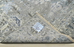 6x9 Gray, Blue, Beige Color Hand Knotted Oushak Wool Traditional Oriental Rug