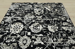 8x10 Black, Gray, Color Hand Knotted Wool Transitional Oriental Rug