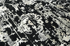 8x10 Black, Gray, Color Hand Knotted Wool Transitional Oriental Rug