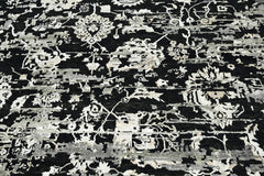 8x10 Black, Gray, Color Hand Knotted Wool Transitional Oriental Rug