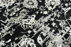 8x10 Black, Gray, Color Hand Knotted Wool Transitional Oriental Rug