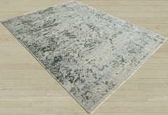 8x10 Beige, Gray, Muted Earth Tones Color Hand Knotted Oushak Wool Transitional Oriental Rug