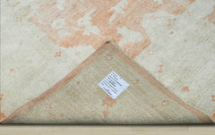 9x13 Peach, Gray, Beige Color Hand Knotted Oushak Wool Traditional Oriental Rug