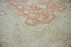 9x13 Peach, Gray, Beige Color Hand Knotted Oushak Wool Traditional Oriental Rug