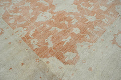 9x13 Peach, Gray, Beige Color Hand Knotted Oushak Wool Traditional Oriental Rug
