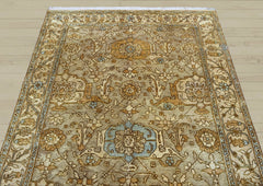 5x8 Gold, Beige, Blue Color Hand Knotted Oushak Wool Traditional Oriental Rug