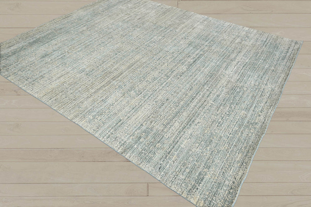 8x10 Celadon, Beige, Color Hand Knotted 100% Wool Modern & Contemporary Oriental Rug