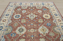 Multi Size Brown Beige Sage Color Hand Knotted Indo Oushak Wool Traditional Oriental Rug