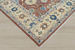 Multi Size Brown Beige Sage Color Hand Knotted Indo Oushak Wool Traditional Oriental Rug