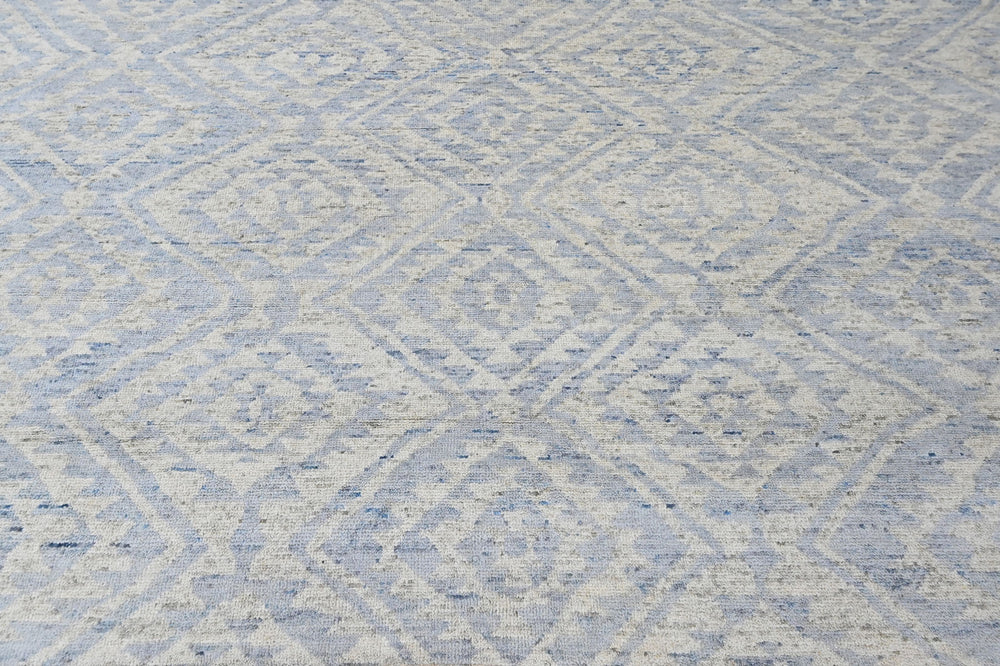 Multi Size Gray Blue Color Hand Knotted Oushak Wool Oriental Rug