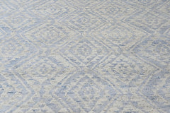 Multi Size Gray Blue Color Hand Knotted Oushak Wool Oriental Rug