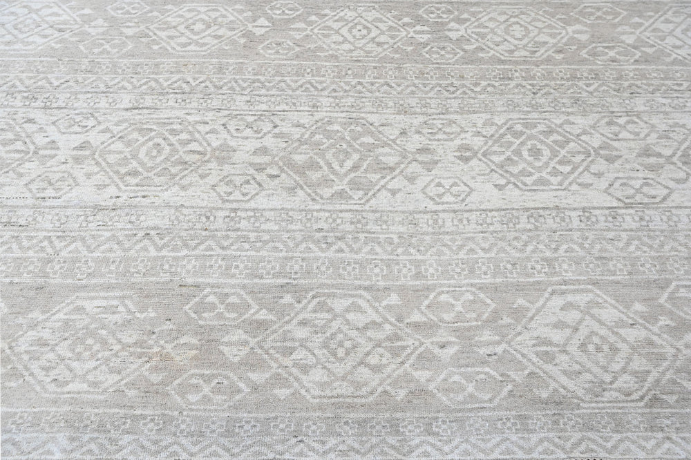Multi Size Tone on Tone Gray Color Hand Knotted Oushak Wool Oriental Rug
