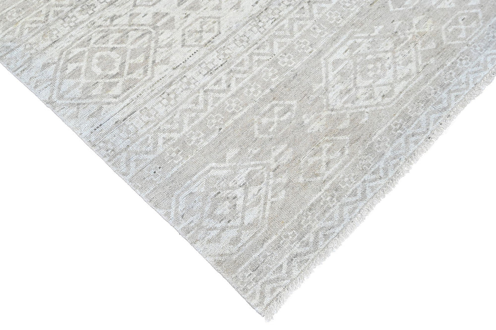 Multi Size Tone on Tone Gray Color Hand Knotted Oushak Wool Oriental Rug