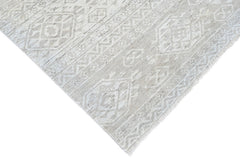 Multi Size Tone on Tone Gray Color Hand Knotted Oushak Wool Oriental Rug
