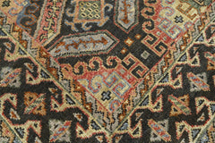 6x9 Gold, Forest Green, Peach Color Hand Knotted Wool Transitional Oriental Rug