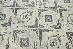Multi Size Tone On Tone Gray Color Hand Knotted Indo Oushak Wool Modern & Contemporary Oriental Rug