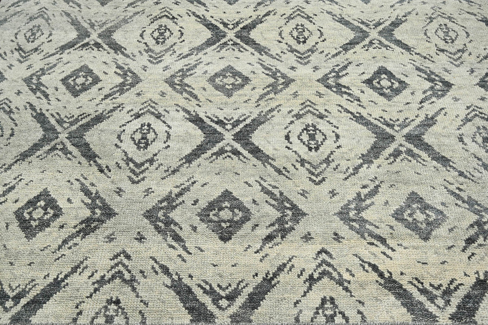 Multi Size Tone On Tone Gray Color Hand Knotted Indo Oushak Wool Modern & Contemporary Oriental Rug