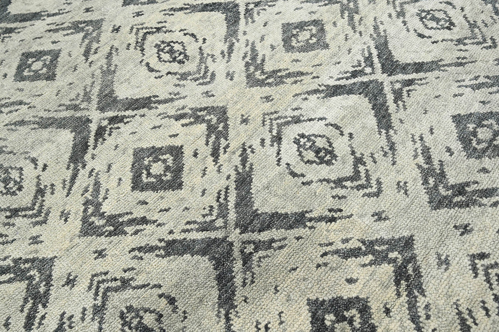 Multi Size Tone On Tone Gray Color Hand Knotted Indo Oushak Wool Modern & Contemporary Oriental Rug