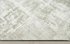 Multi Size Ivory Gray Beige Color Hand Knotted Wool Modern & Contemporary Oriental Rug