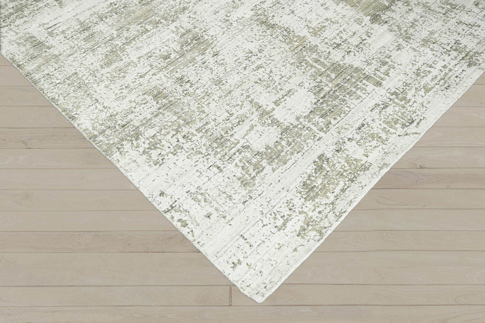 Multi Size Ivory Gray Beige Color Hand Knotted Wool Modern & Contemporary Oriental Rug