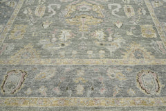 Multi Size Moss Slate Light Gold Color Hand Knotted Oushak Wool Traditional Oriental Rug