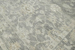 Multi Size Gray Beige Color Hand Knotted Indo Oushak Wool Traditional Oriental Rug
