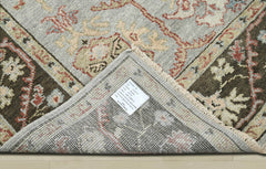 Multi Size Moss Graphite Peach Color Hand Knotted Oushak Wool Traditional Oriental Rug