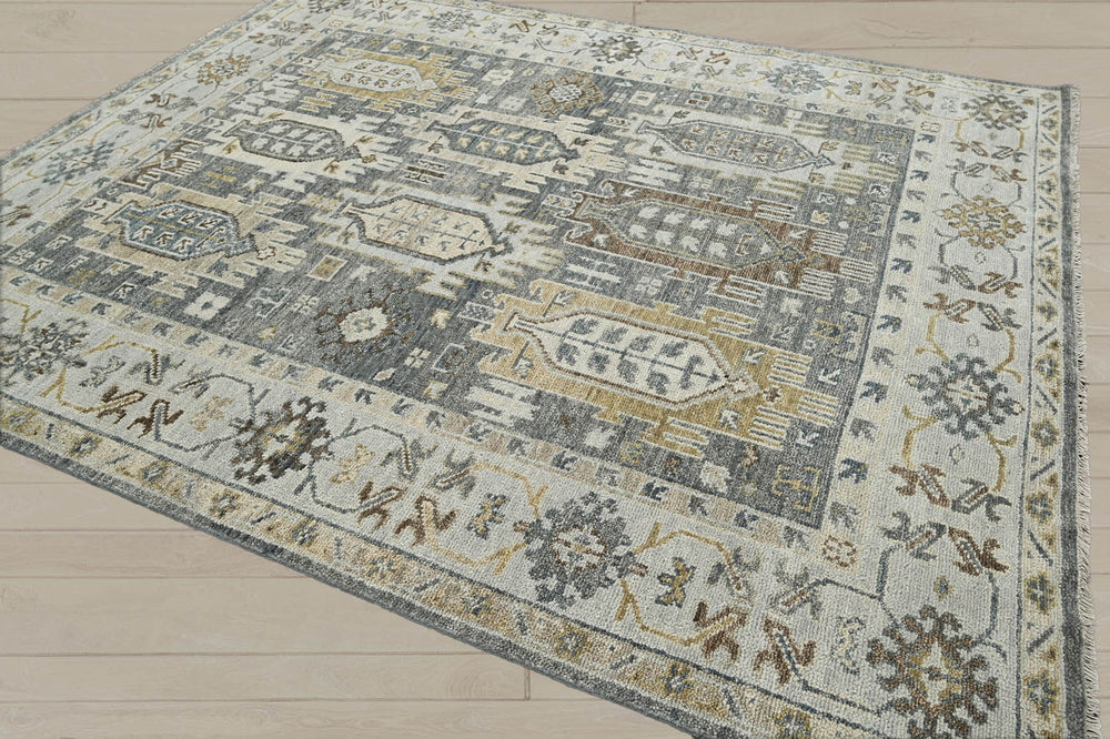 8x10 Gray, Brown, Beige Color Hand Knotted 100% Wool Oriental Rug