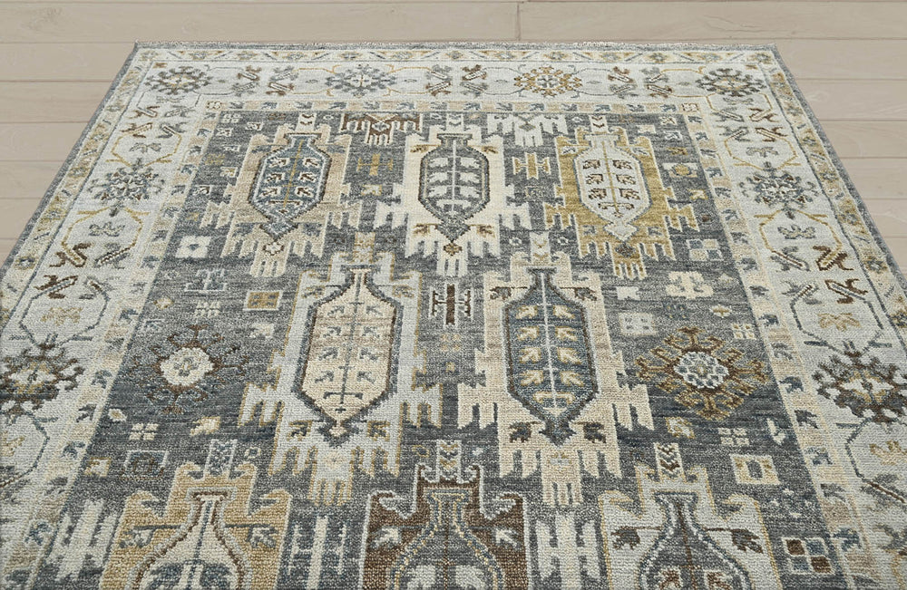 8x10 Gray, Brown, Beige Color Hand Knotted 100% Wool Oriental Rug