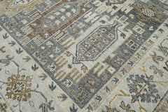 8x10 Gray, Brown, Beige Color Hand Knotted 100% Wool Oriental Rug