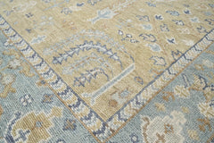 Multi Size Warm Beige Aqua Ivory Color Hand Knotted Oushak Wool Traditional Oriental Rug