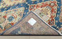 Multi Size Blue Rust Beige Color Hand Knotted Oushak Wool Oriental Rug