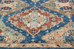 Multi Size Blue Rust Beige Color Hand Knotted Oushak Wool Oriental Rug
