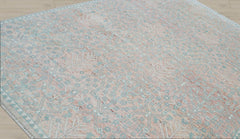 10x14 Blush, Aqua, Ivory Color Hand Knotted 100% Wool Transitional Oriental Rug