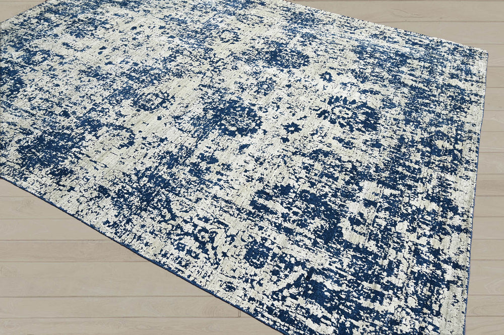 Multi Size Gray Blue Color Hand Knotted Oushak Wool Transitional Oriental Rug