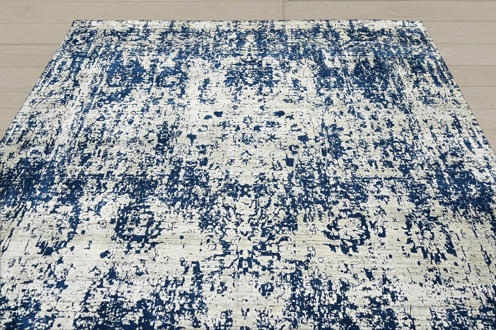 Multi Size Gray Blue Color Hand Knotted Oushak Wool Transitional Oriental Rug